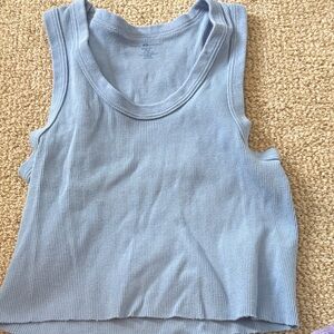 Brandy Melville Blue Sleeveless Ribbed Top